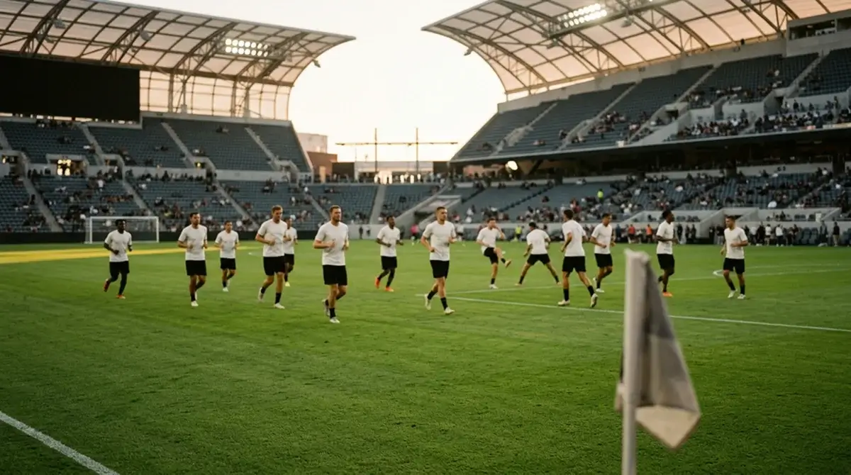 Deutsche Nationalspieler beim Aufwärmen im MetLife Stadium vor dem Anpfiff