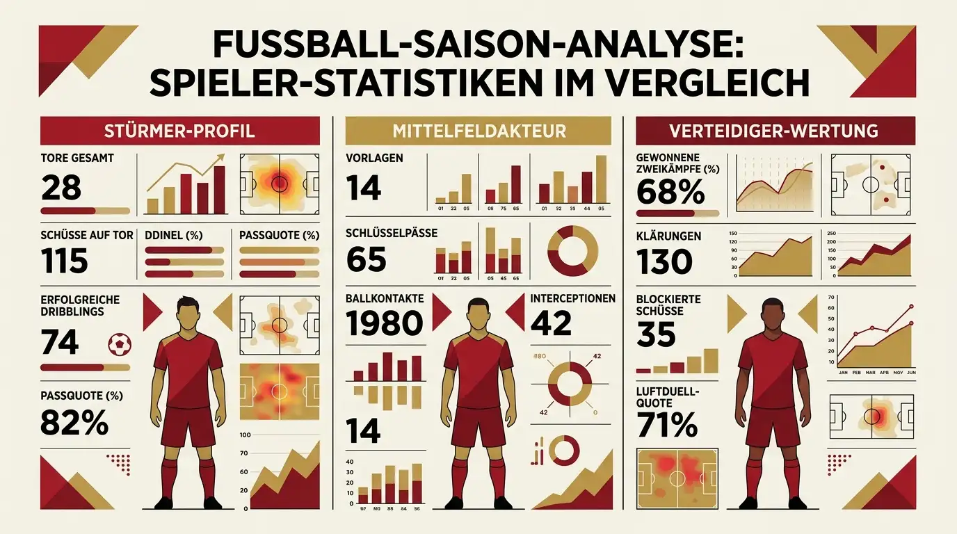 Statistiktafel mit Zahlen und Diagrammen zur WM 2026 im Stil einer modernen Sportgrafik